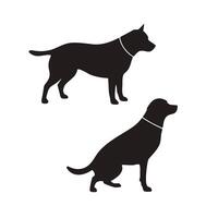 Two dog's cartoon black outline on a white background vector