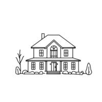 un dibujo de un familia hogar en continuo línea Arte vector