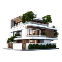 Modern Apartment Block Isolated Against Background for Graphic Design Projects png