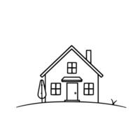 Continuous line art drawing style of a family home vector