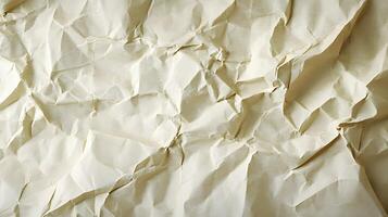 Crumpled paper background fills the frame with rich texture and soft, warm hues photo