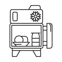 Mini fridge icon on white background vector