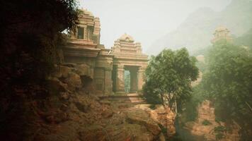 Mountain Scene With Ancient Ruins and Trees video