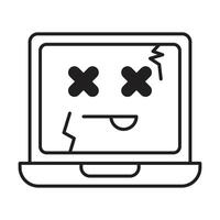 Computer is broken icon on white background vector