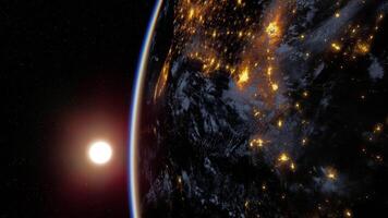 Earth Illuminated. View From Space at Night video