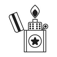 cigarette lighter icon on white background vector