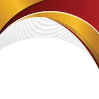 Elegant modern background with gold and red curved border vector