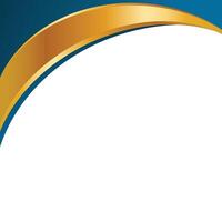 Modern blank background abstract curved border blue and gold vector
