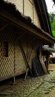 The remote Baduy village is a hidden gem, surrounded by lush greenery and dense trees. This tranquil setting offers a glimpse into a unique culture, photo