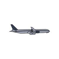 Airplane view from side design template, logotype element for template vector