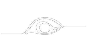 continuous single line drawing of eye on white background medical concept vector