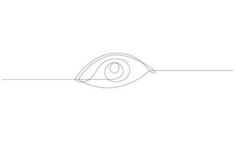 Continuous single line drawing of eye on white background best use for logo vector
