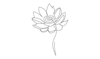 Water lily continuous one line drawing on white background vector