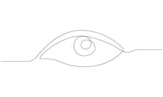 Simple one continuous line drawing eye on white background minimal vector