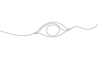 continuous single line drawing of eye logo type on white background concept of eye care. vector