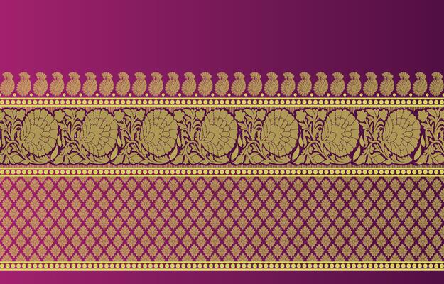 roses saree border with floral pattern