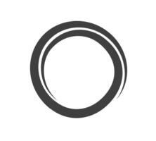 Round frame black and white ornament. Graphic border doodle. Ring curve link connection vector