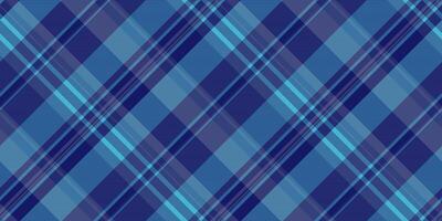 Fluffy background check tartan, old-fashioned fabric pattern. Asymmetric plaid textile texture seamless in blue and cyan colors. vector
