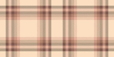 Performance check textile background, 1940s texture fabric. Regular seamless plaid tartan pattern in orange and light colors. vector