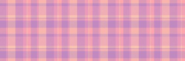 Sofa check pattern fabric, tile tartan textile plaid. Preppy seamless texture background in pastel and pink colors. vector
