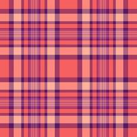 Full tartan plaid fabric, tiny background texture seamless. Installing textile pattern check in pink and red colors. vector