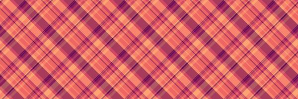 Formal plaid seamless textile, official tartan texture. Tile background pattern fabric check in red and dark tulip colors. vector