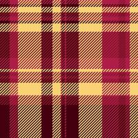 Dimensional texture plaid background, colorful pattern check seamless. Checks tartan fabric textile in red and amber colors. vector