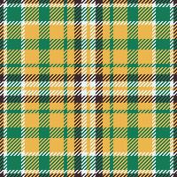Quality tartan check, colorful plaid fabric seamless. Aged textile background texture pattern in amber and mint colors. vector