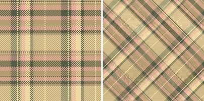 Fabric textile pattern of tartan texture with a background plaid seamless check. Set in fall colors. Top fashion trends for the year. vector