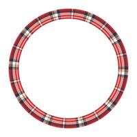 Round frame vintage pattern design template. Circle border designs plaid fabric texture. Scottish tartan background for collage art, gif card, handmade crafts. vector