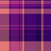 Colourful fabric texture, buffalo seamless background pattern. Suite tartan check plaid textile in violet and red colors. vector