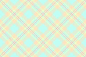 Neutral tartan texture background, hobby textile fabric check. Sewing seamless pattern plaid in light and bisque colors. vector