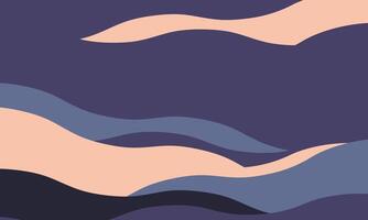 Minimalist abstract background with wavy, rippled stripes and sparse curves. Flowing, textured lines in trendy colors create a graphic look, perfect for posters, prints, or a modern, minimal design. vector