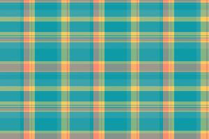 Mexican pattern plaid check, performance texture fabric seamless. Tattersall textile tartan background in pastel and cyan colors. vector