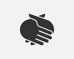 Handshake icon . Shaking hands symbol of greeting and business partnership. vector