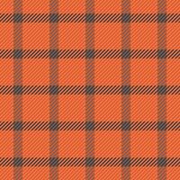 Show seamless background, refresh pattern textile check. Ragged texture plaid fabric tartan in orange and dark colors. vector