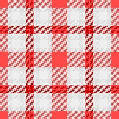 Grunge tartan seamless background, event check pattern fabric. Beige textile plaid texture in red and white colors.
