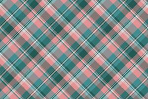 Fancy texture check seamless, buffalo pattern tartan. Punk background plaid textile fabric in pastel and teal colors. vector