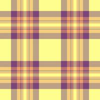 Sewing fabric plaid pattern, 1960s seamless background . Jpg check texture tartan textile in pastel and amber colors. vector