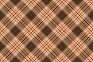 Tattersall fabric plaid textile, suit tartan pattern check. Chinese new year background seamless texture in orange and dark colors. vector