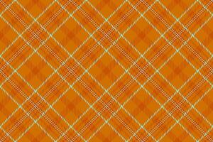 Mid textile check plaid, display tartan texture pattern. Grid background fabric seamless in orange and teal colors. vector