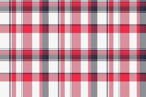 Magazine check fabric tartan, skill textile background . Upscale texture plaid pattern seamless in white and red colors. vector