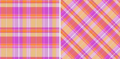 Tartan texture of plaid pattern background with a textile seamless check fabric. Set in retro colors. Stylish oilcloth for kitchen decor. vector