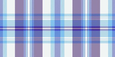 Real fabric seamless tartan, performance texture background textile. Brand plaid pattern check in white and cyan colors. vector