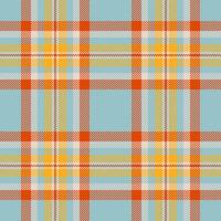 Bandana plaid fabric check, picnic blanket texture textile. Halftone background pattern seamless tartan in pastel and orange colors. vector
