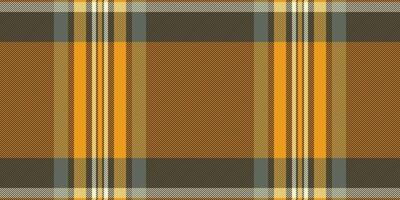 Cute plaid pattern fabric, beautiful tartan seamless background. Relax texture check textile in dark and amber colors. vector