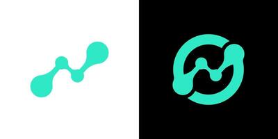 Neuron circle tech icon logo abstract background design isolated vector