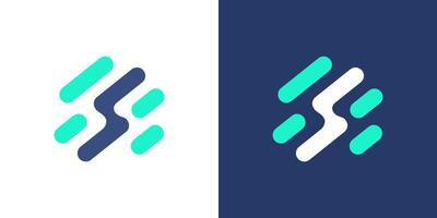 S tech icon logo line modern business design isolated vector