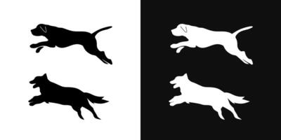 Dog jump run silhouette illustration isolated vector