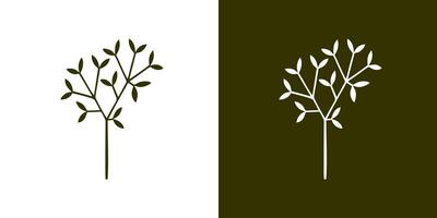 Branch leaf twig tree silhouette limb leafy background design vector